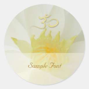 Sticker Rond PixDezine nénuphar blanc+om
