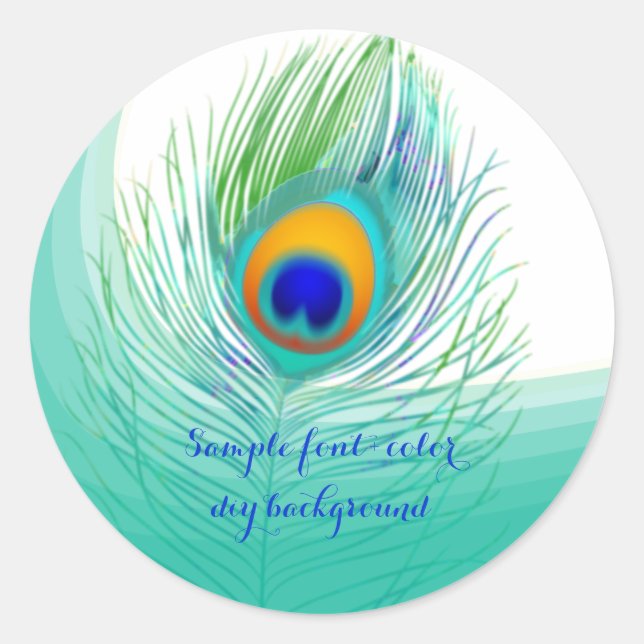 Sticker Rond PixDezine panache paon (Devant)