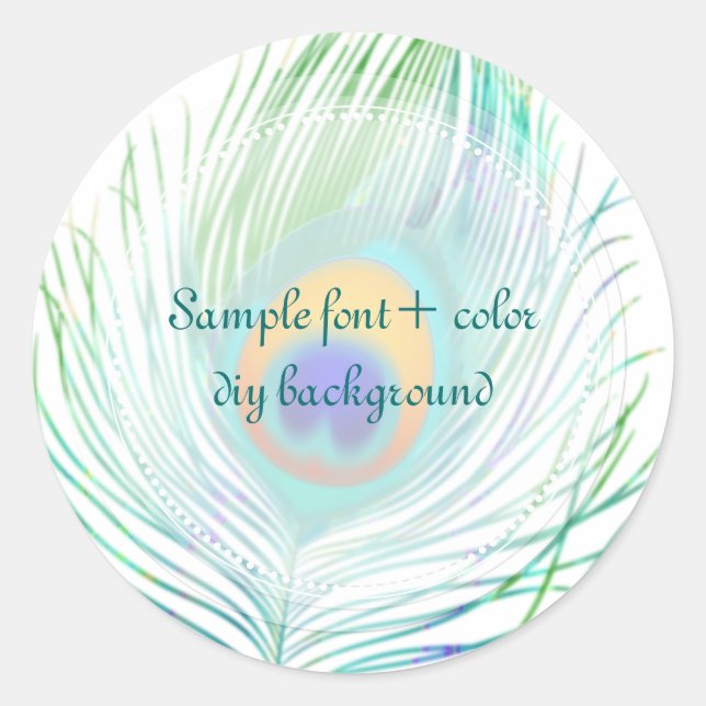 Sticker Rond PixDezine panache paon (Devant)
