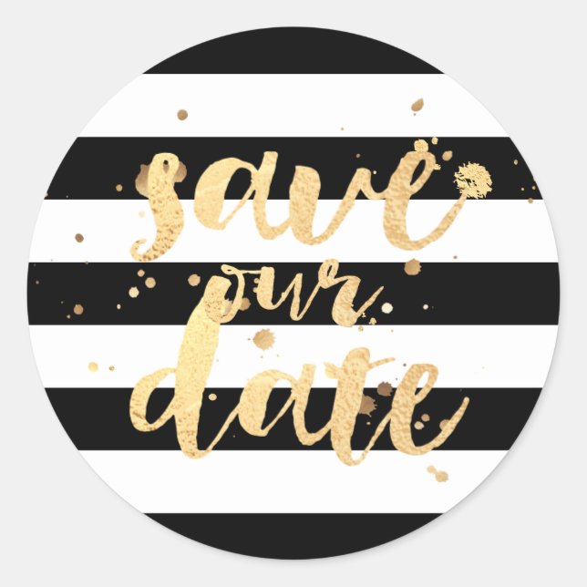 Sticker Rond PixDezine rayures/faux or éblouis/enregistrez notr (Devant)