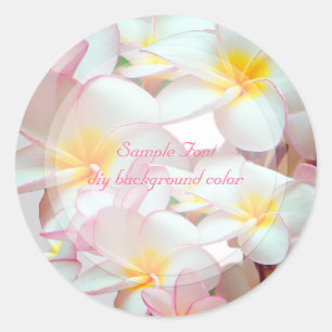 Sticker Rond PixDezine rose plumeria/do-it-yourself couleur arr