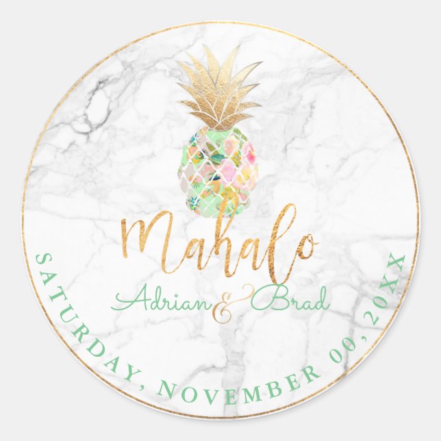 Sticker Rond PixDezines Aiguille Or/Monnaie/Marbre (Devant)