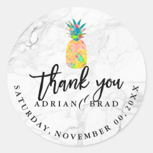 Sticker Rond PixDezines Aloha Ananas/Marbre