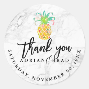 Sticker Rond PixDezines Aloha Ananas/Marbre