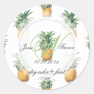Sticker Rond PixDezines Ananas/Merci