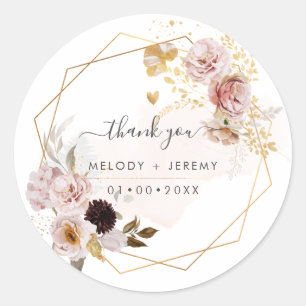 Sticker Rond PixDezines Aquarelle Automne Fleurs Jardin Classiq