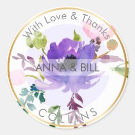 Sticker Rond PixDezines Aquarelle Florale/Merci do-it-yourself