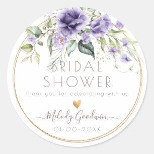 Sticker Rond PixDezines Aquarelle Lavande Roses violets