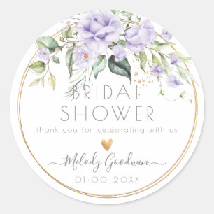 Sticker Rond PixDezines Aquarelle Lilac Violet Roses