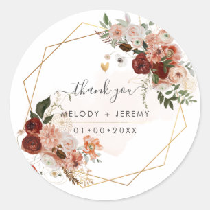 Sticker Rond PixDezines Aquarelle Marsala Rouge Automne Note d'