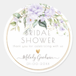 Sticker Rond PixDezines Aquarelle Pale Lilac Violet Roses