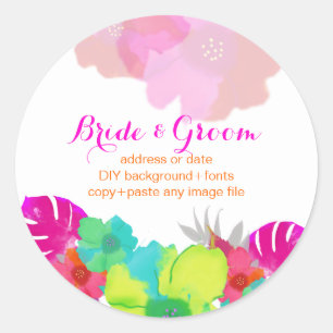 Sticker Rond PixDezines bali kai/vert/rose/do-it-yourself