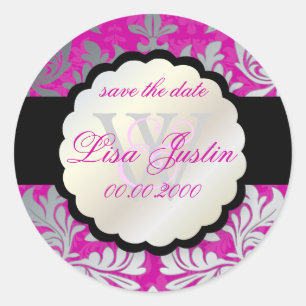 Sticker Rond PixDezines Baroque Damask/do-it-yourself couleur/m