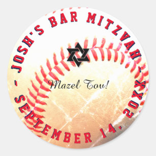 Sticker Rond PixDezines Baseball Mitzvah