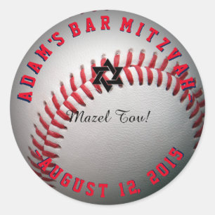 Sticker Rond PixDezines Baseball Mitzvah