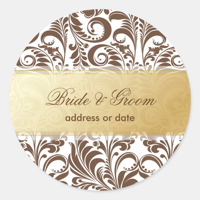 Sticker Rond PixDezines Bellissimo Damask (Devant)