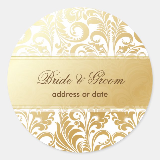 Sticker Rond PixDezines Bellissimo Damask (Devant)