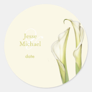 Sticker Rond PixDezines blanc calla lys/do-it-yourself arrière 