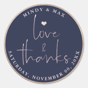 Sticker Rond PixDezines BLUSH PINK LOVE+THANKS do-it-yourself M