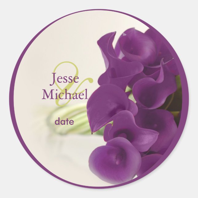 Sticker Rond PixDezines calles violettes lys/do-it-yourself (Devant)