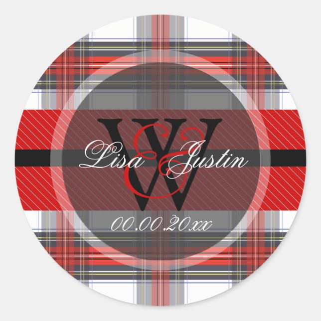 Sticker Rond PIxDezines clan stewart tartan (Devant)