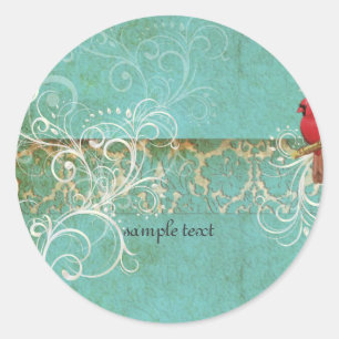 Sticker Rond PixDezines Dentelle Vintage Damas / Aqua