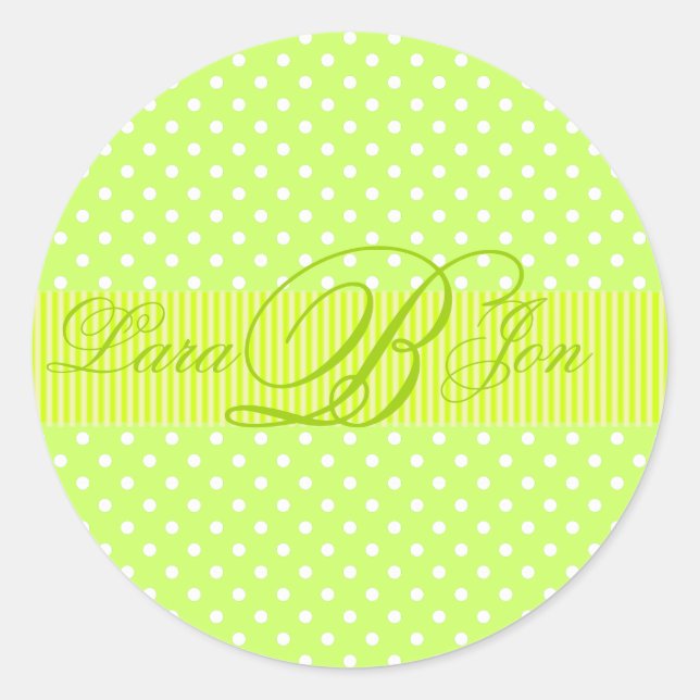 Sticker Rond PixDezines do-it-yourself vert À petits pois/citro (Devant)