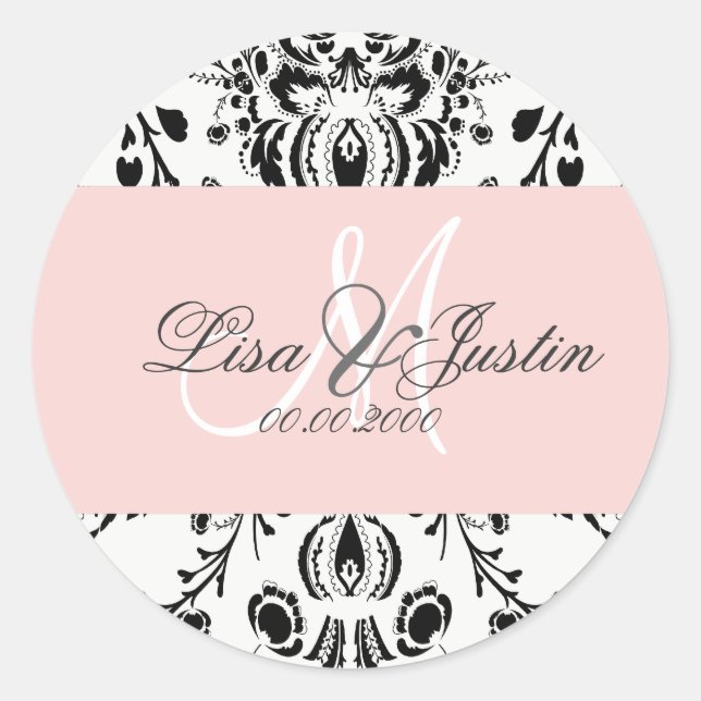 Sticker Rond PixDezines dolcé damask do-it-yourself couleur (Devant)