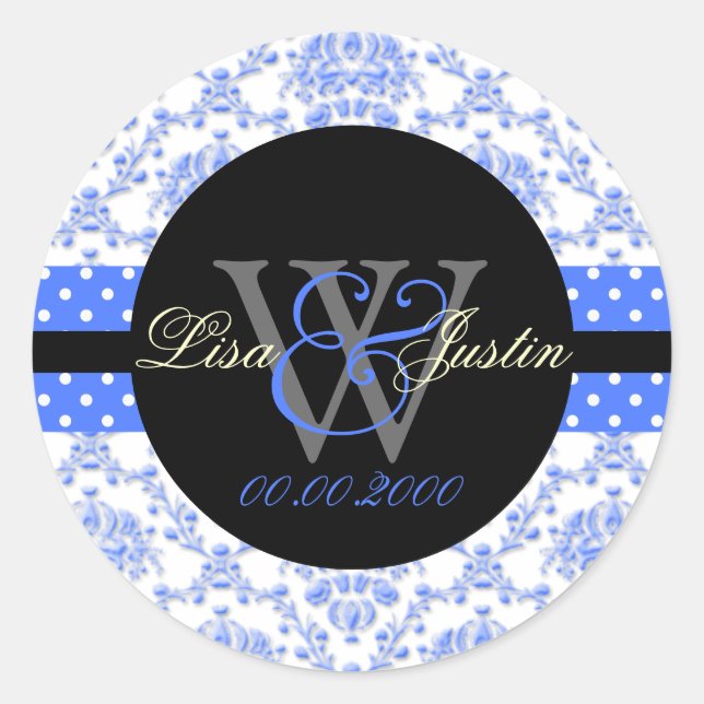 Sticker Rond PIxDezines dolcè damask/do-it-yourself couleur arr (Devant)