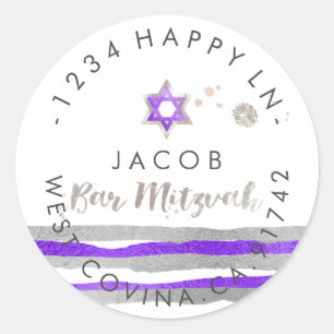 Sticker Rond PixDezines ébloui/faux film/argent/bande/mitzvah