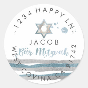 Sticker Rond PixDezines ébloui/faux film/argent/bande/mitzvah