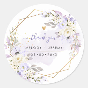 Sticker Rond PixDezines Elegant H2 Rose violet Merci