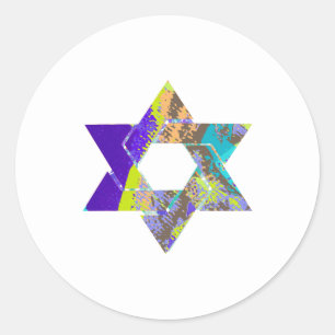 Sticker Rond PixDezines étoile de david/grunge/do-it-yourself a