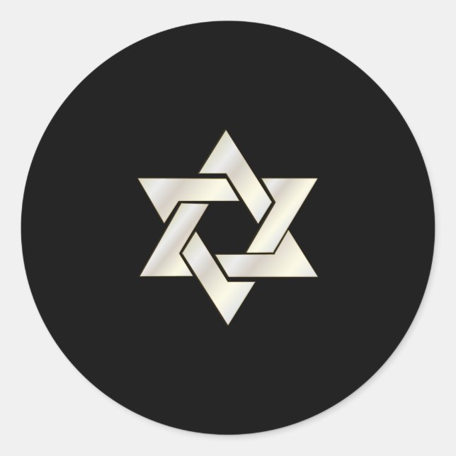 Sticker Rond PixDezines étoile de david/ivoire/do-it-yourself a (Devant)