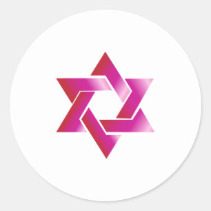 Sticker Rond PixDezines étoile de david/rose/do-it-yourself arr