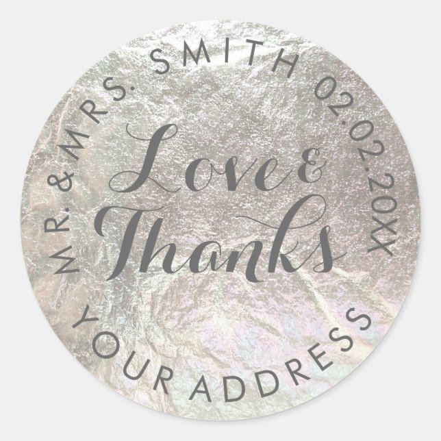 Sticker Rond PixDezines fausse feuille/argent/merci/do-it-yours (Devant)