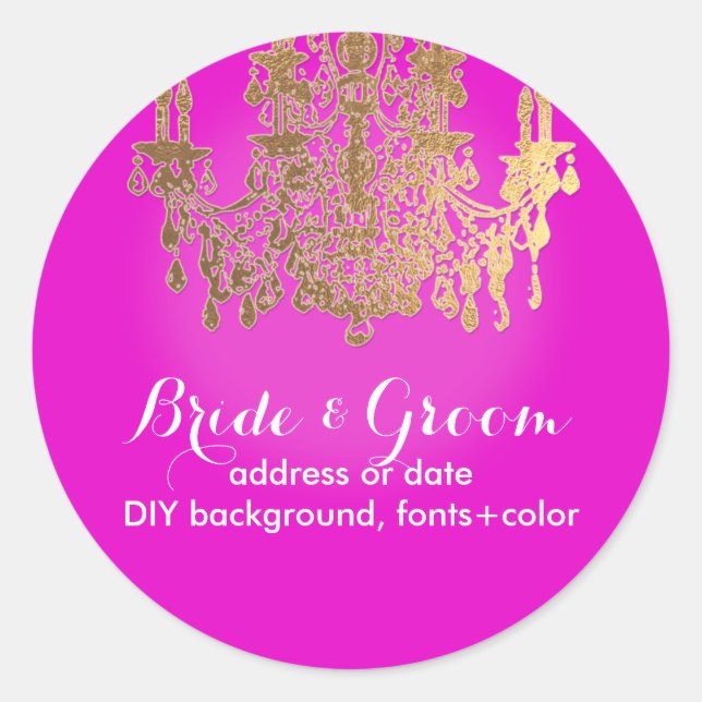 Sticker Rond PixDezines faux lustre cristal or/do-it-yourself c (Devant)