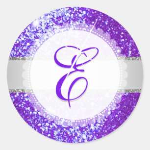 Sticker Rond PixDezines FAUX PARTIES SCINTILLANT MONOGRAM ULT