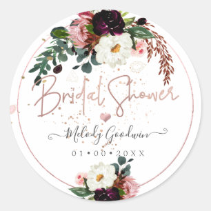 Sticker Rond PixDezines Fête des mariées d'aquarelle en fleur r
