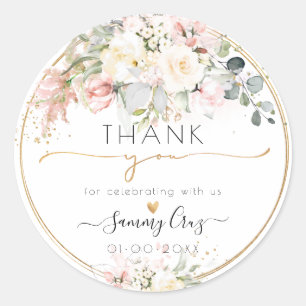 Sticker Rond PixDezines H2 Dusty Blush Cream Rose Merci