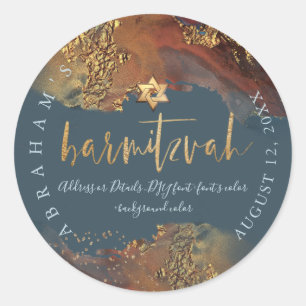 Sticker Rond PixDezines H2 Galaxy Moderne Bar Abstrait Mitzvah 