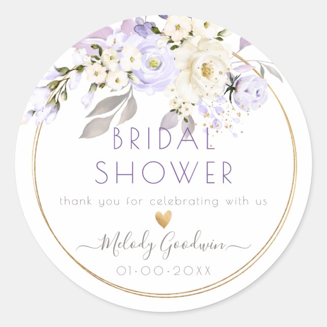 Sticker Rond PixDezines H2 Roses Crème Violette Feuillage Rose  (Devant)