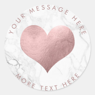 Sticker Rond PixDezines HEART FAUX ROSE OR+MARBLE