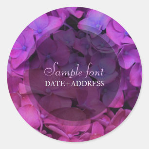 Sticker Rond PixDezines hortensia bleu/couleur de fond diy