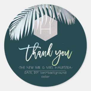 Sticker Rond PixDezines Huile de broyage monogramme de palme, M