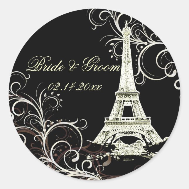 Sticker Rond PixDezines La Tour Eiffel+Fils (Devant)