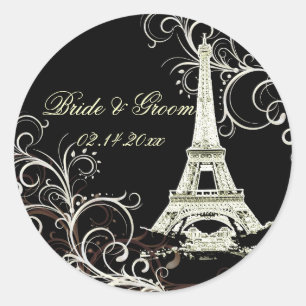 Sticker Rond PixDezines La Tour Eiffel+Fils