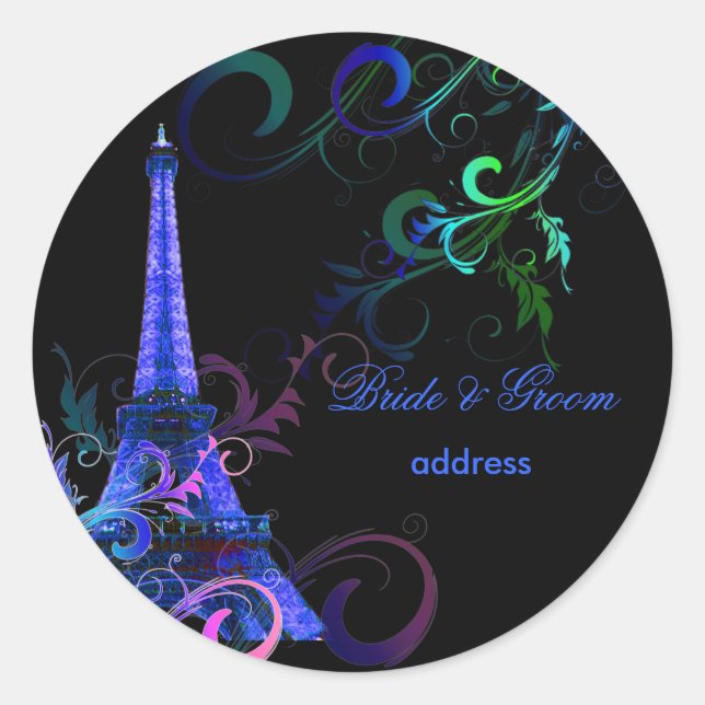 Sticker Rond PixDezines la tour eiffel/paris (Devant)
