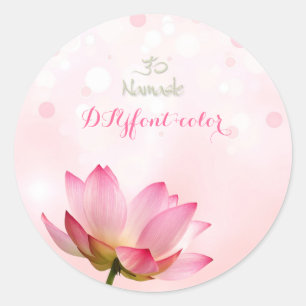 Sticker Rond PixDezines lotus rose