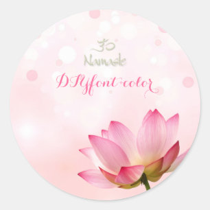 Sticker Rond PixDezines lotus rose
